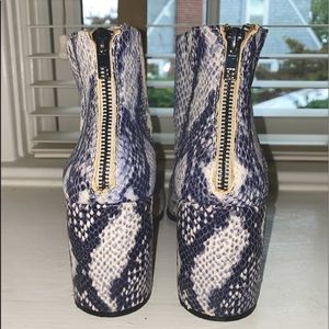 Snake skin leather booties